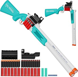 Toy Gun Double Barrel Shotgun Toy with Ejecting Shells and 40 Soft Bullet Darts, Toy Foam Blaster Foam Dart Blaster with Scope for Kids, Youth, Teen, Boys-Holiday for 8-12 Year-Greener