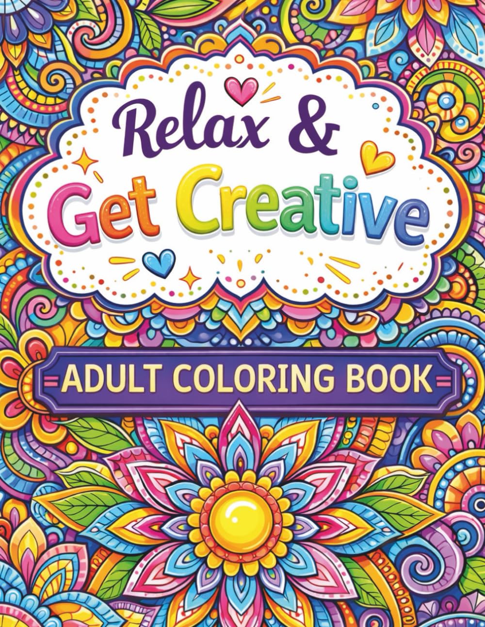 Relax & Get Creative: A Relaxing Mandala & Floral Coloring Book for Adults