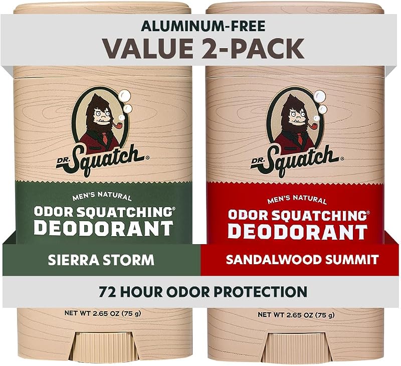 Desodorante masculino Dr. Squatch sem alumínio, pacote com 2