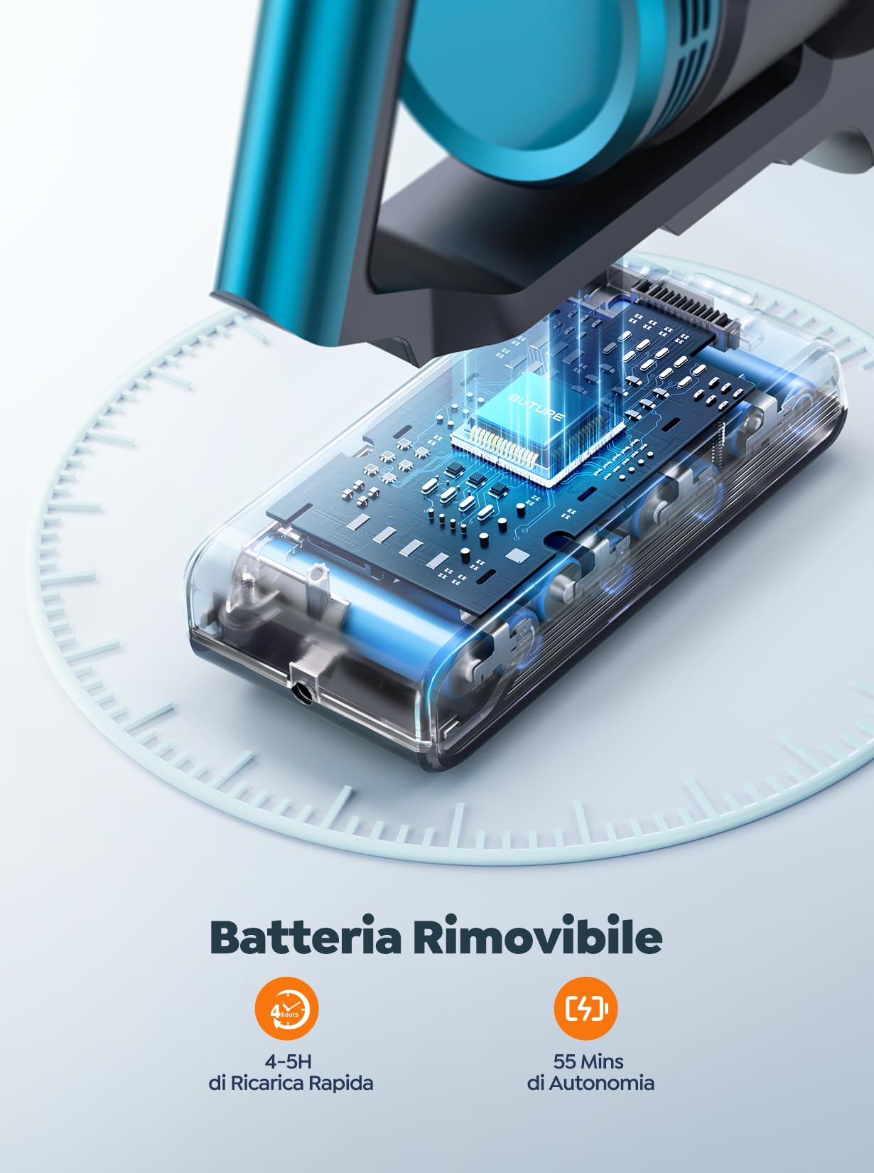 Aspirapolvere Senza Fili 450W/38Kpa, 9 Esperienze di Pulizia Scopa Elettrica Senza Fili, Anti-avvolgimento con Aromaterapia, 55Mins e OLED Screen Anti-avvolgimento Aspirapolvere per Pavimenti eTappeti