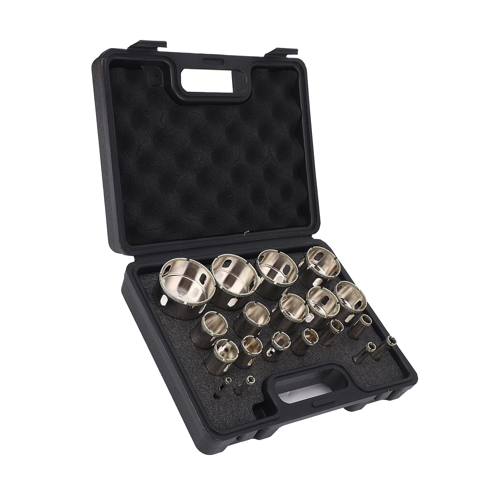 Metal Hole Saw Kit with Case, 19 Pcs 45 Steel 0.24in - 2.36in Hole Saw Set with 0.39in Round Shank, Wet Dry Cutting Diamond Tile Hole Saw Kit for Drilling PVC Board
