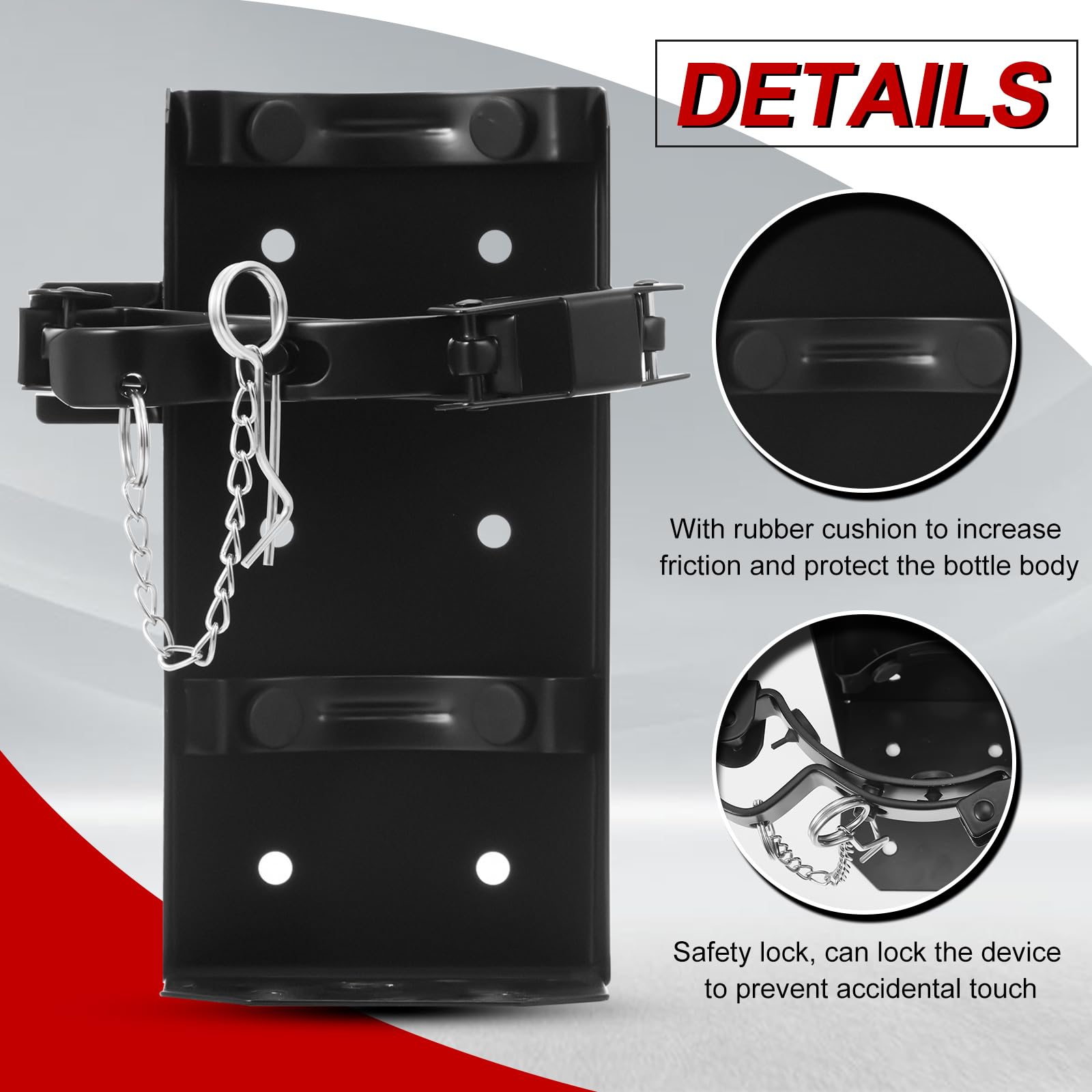 Zonon Soporte de metal resistente para extintor de incendios de 10 libras, soporte de pared para el hogar, coche, camión, mini, pequeño y mediano, diámetro de 5.12 a 5.51 pulgadas, color negro (2