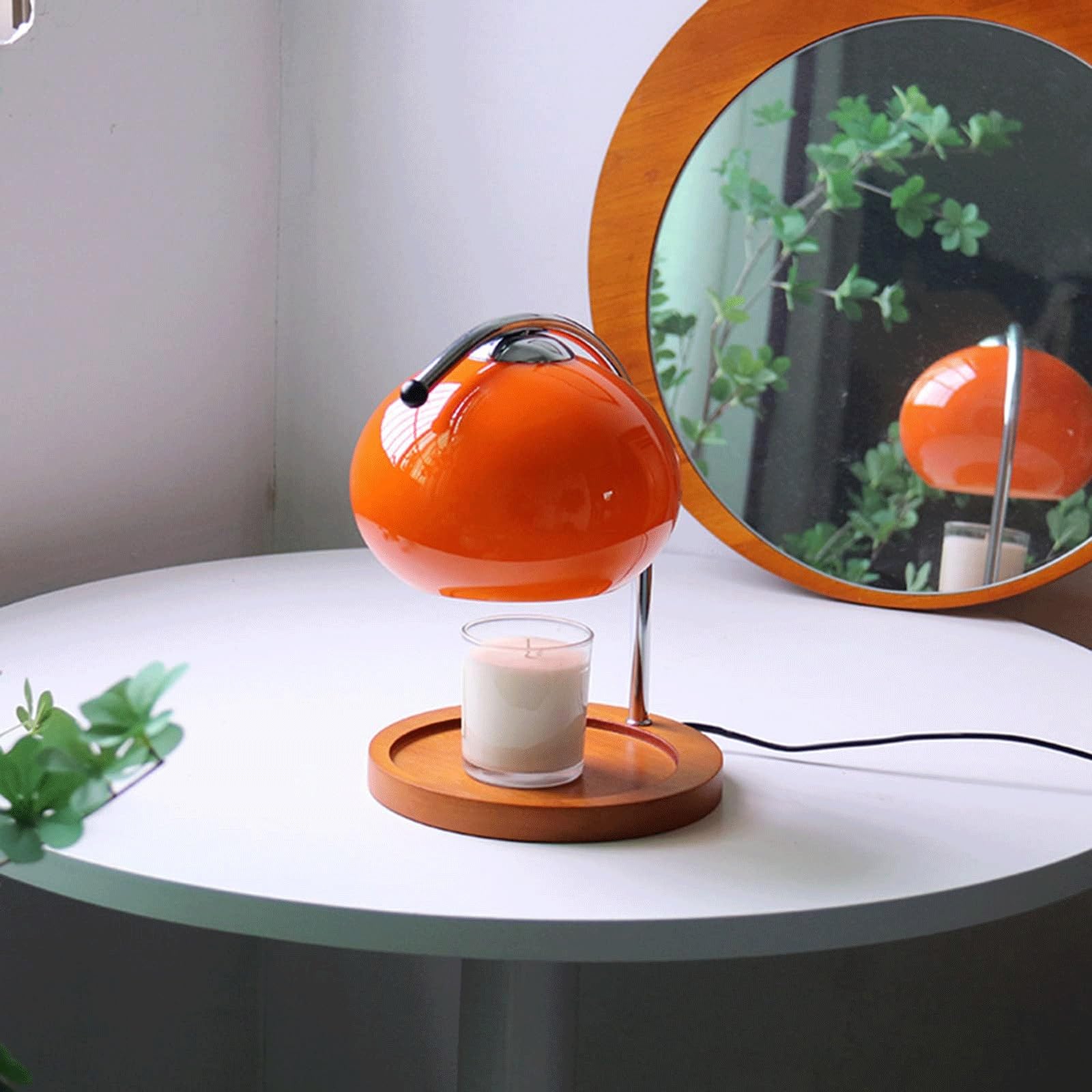 CELOTUS Mini-Retro-Aromatherapie-Lampe, geschmolzenes Wachs, Glaskerzenheizung, Schreibtischlampe, Arbeitszimmer, Büro, Zuhause, Kerzenheizlampe (ohne Wachs) (Farbe 3)