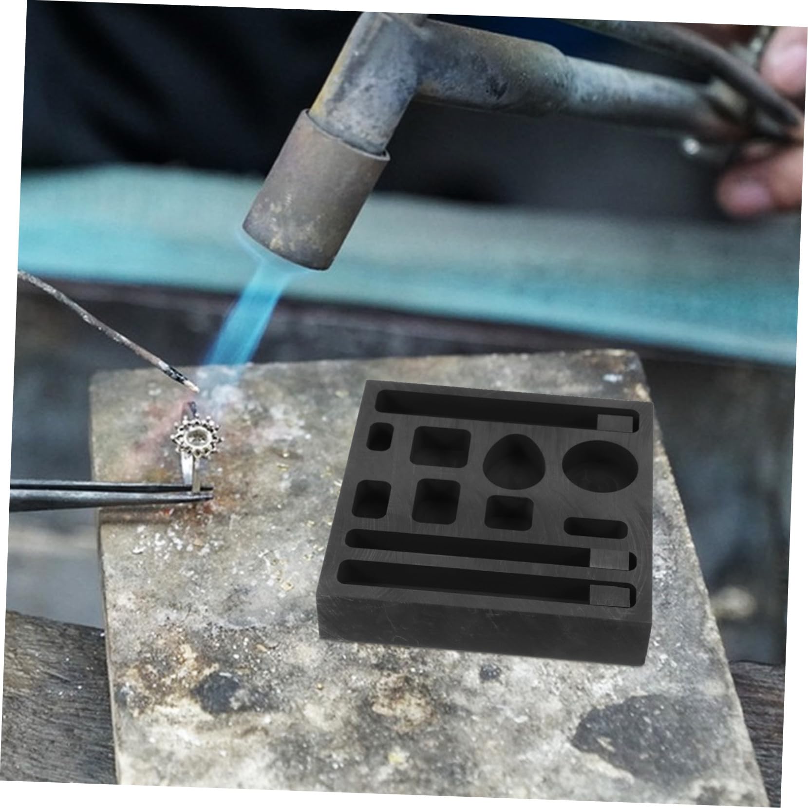 TEHAUX Molde De Lingotes De Grafito De Alta Densidad 10X10X0.83 Pulgadas Molde De Joyería Para FundicióN Y RefinacióN De Metales Herramienta Para Talleres Y Artesanía MetalúRgica