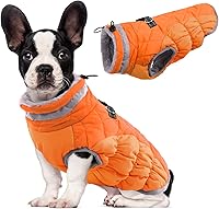 Vista 7 de Lelepet Abrigo cálido para perro, abrigo de invierno para perro, chaqueta impermeable para perros con arnés integrado reflectante para mascotas