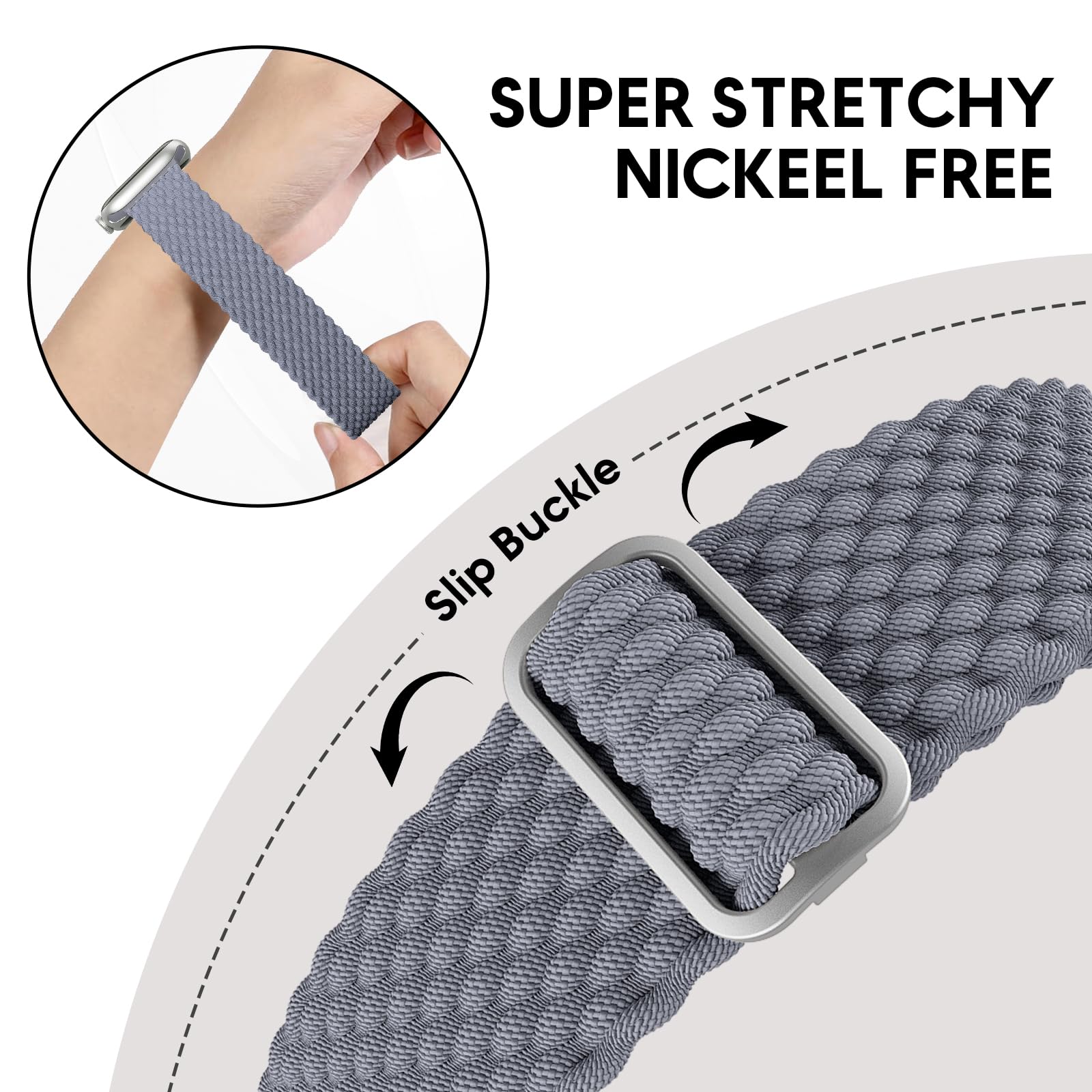 AMSKY Cinturini in Intrecciato Compatibile con Cinturino Apple Watch 40mm 46mm 44 mm 45mm 41mm 42mm 38mm 49mm Donna Uomo, Tessile Cinturino Compatibile con Apple Watch Se Ultra 10 9 8 7 6 5 4 3 2 1