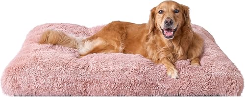 Miniatura 12 de EHEYCIGA Cama mullida para perros extragrandes, almohadilla de pelo sintético de felpa, cama XL calmante antiansiedad para jaula, lavable, suave y