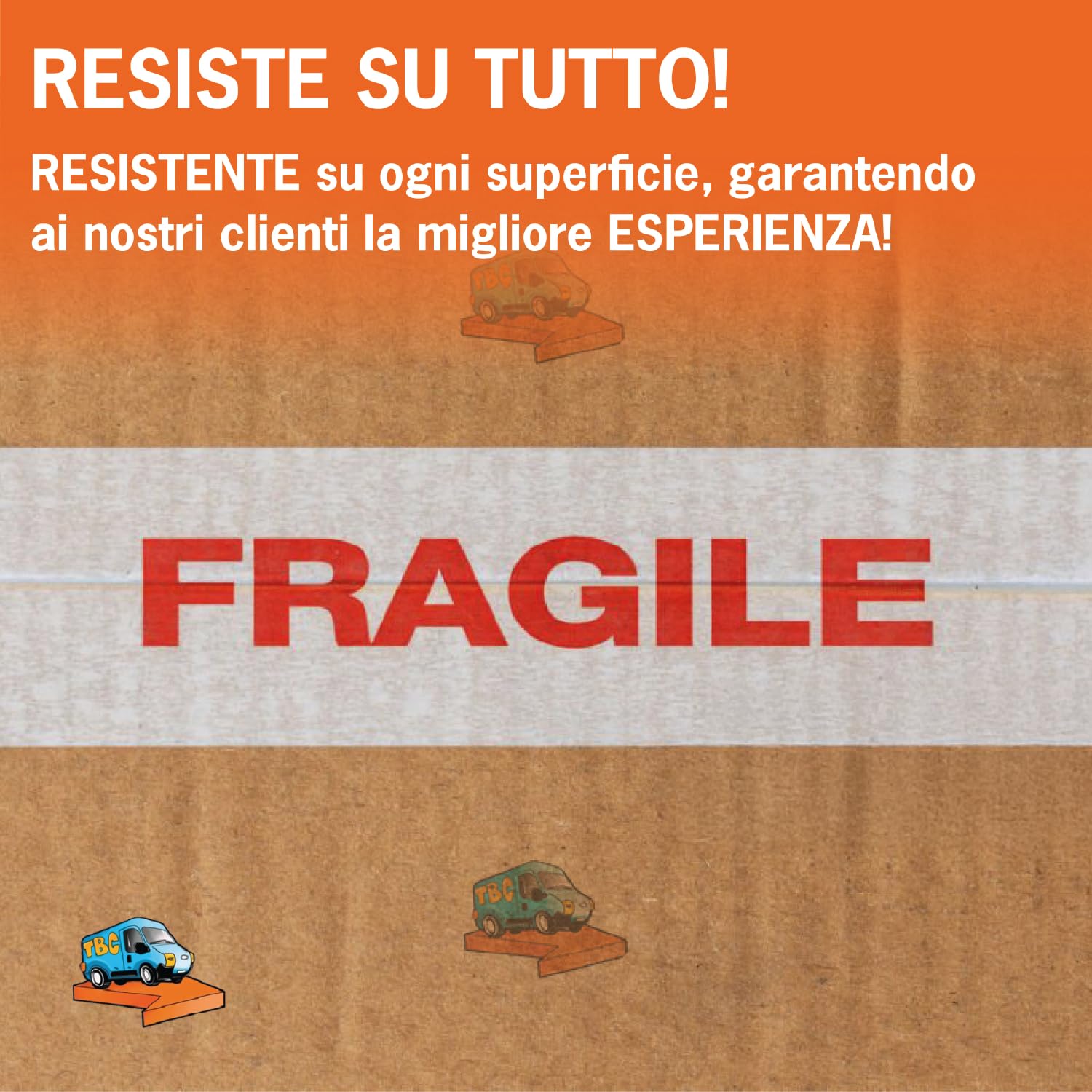 36 Rotoli Nastro Adesivo Silenzioso da Imballaggio Resistente 66m x 50mm, Nastro Fragile per Scatole Trasloco e Spedizioni, per Ufficio e Magazzino (36, Fragile)