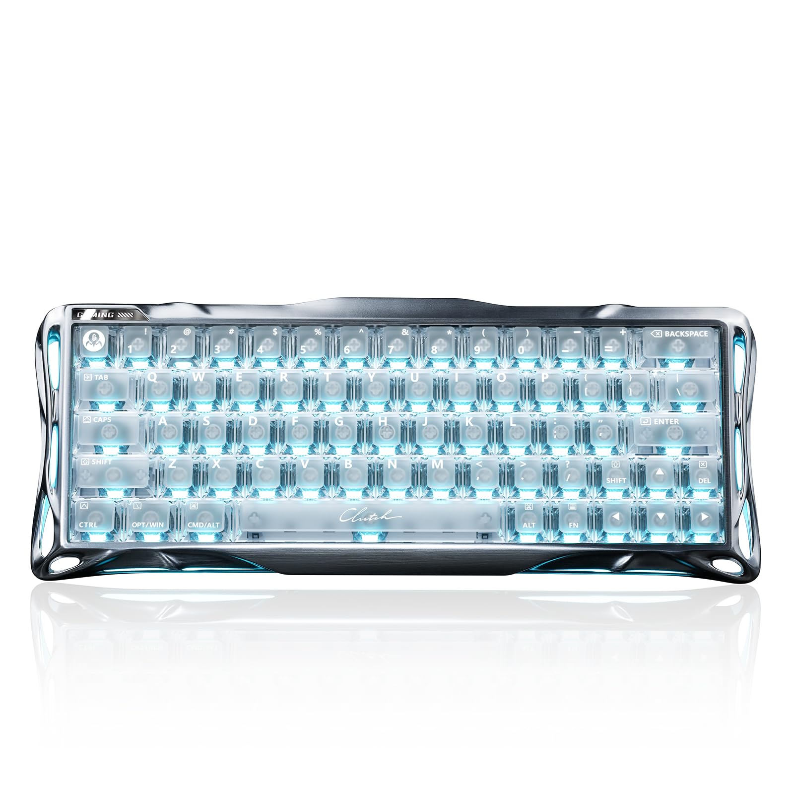 GravaStar Mercury V60 Pro 60% Hall Effect Gaming Tastatur, 8000Hz Rapid Trigger Tastatur, 0.005mm RT, Magnetische Schalter, SnapKey, CNC Aluminium, 0.125ms Latenz, für PC/Mac (Silver Frost)