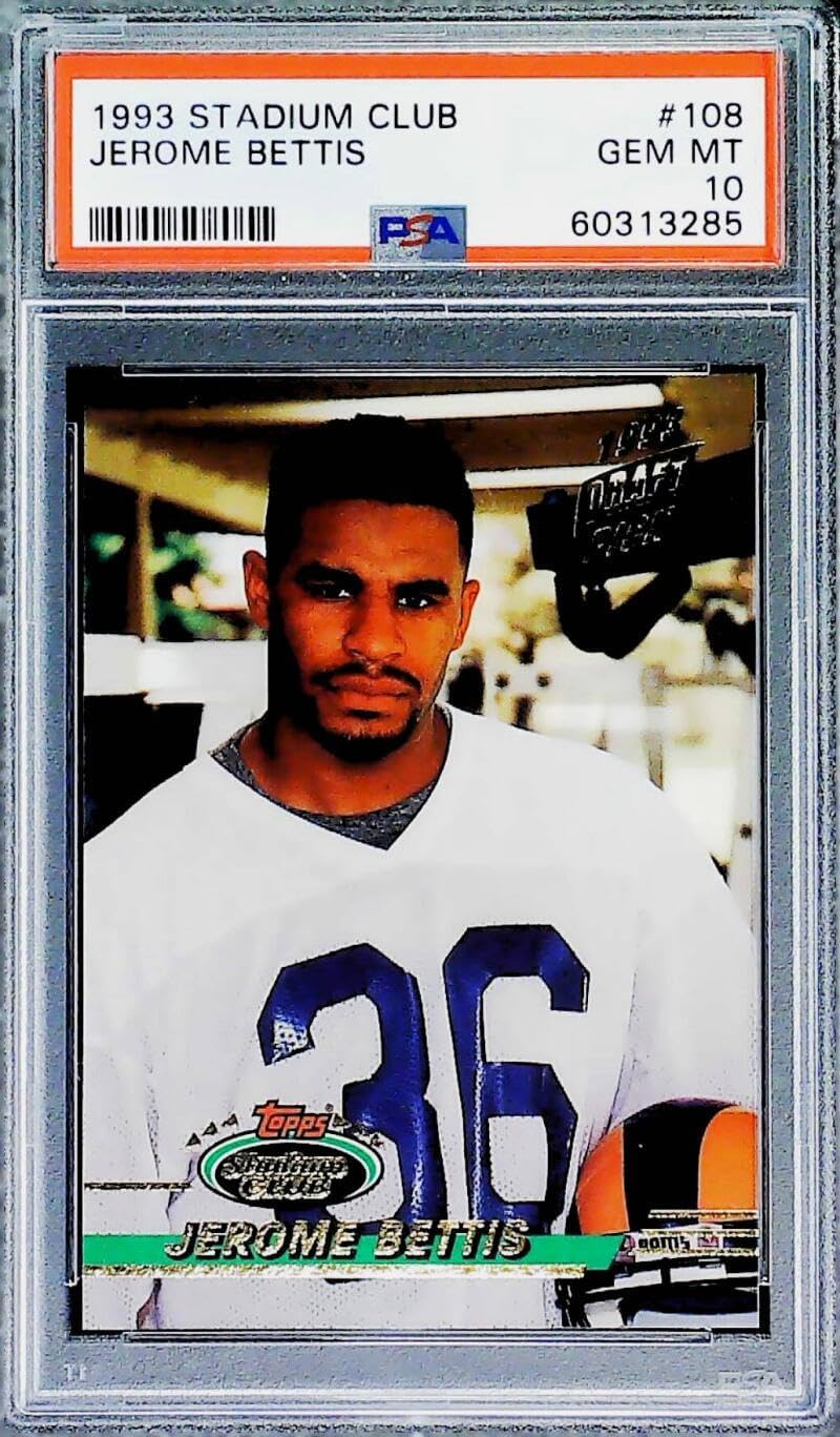 1993 Stadium Club Football Jerome Bettis Rams #108 PSA 10 Gem Mint Trading Card