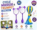 Combo Pack of Kids Bicycle Trumpet Horn and Bear Face Rear View Mirror Set – Pack of Two (2 Mirror & 1 Horn) gallery image
