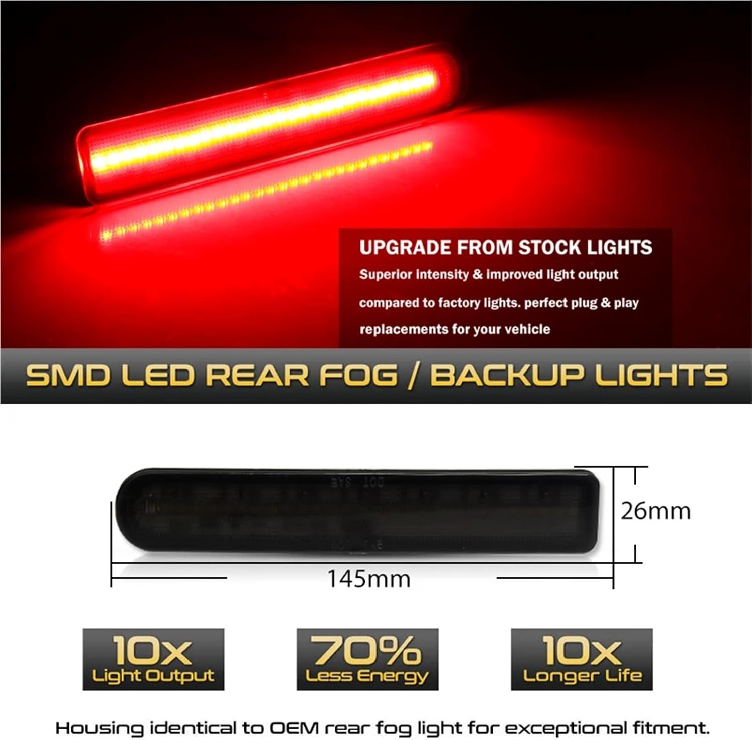 テールライトスタイル LED バンパーリフレクターライト トヨタ FJ クルーザー 2007-2014 リアバンパーテール/ブレーキ