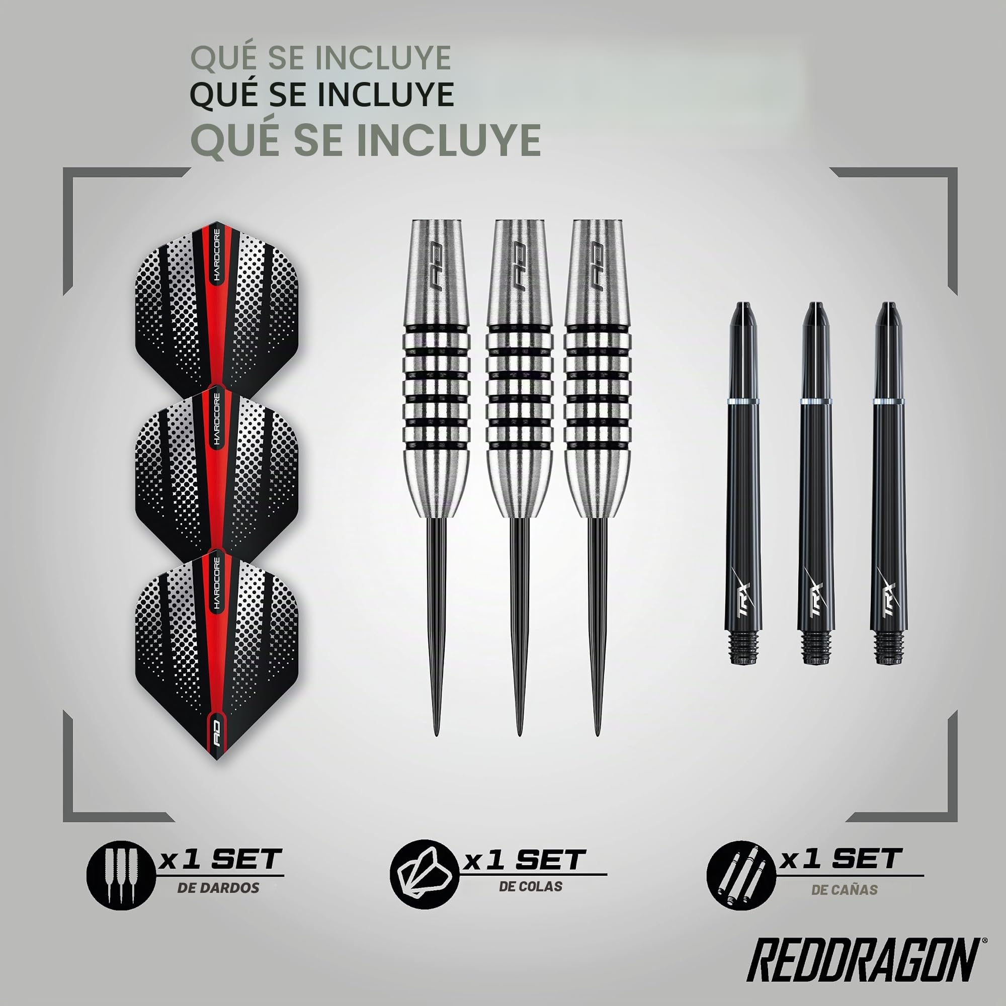 RED DRAGON Swingfire 2: 23g Flightmaster - 80% Dardos de Tungsteno de Punta de Acero con Plumas y Eje de Dardos