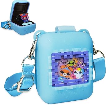 Silicone Case for Bitzee Interactive Toy Digital Pet Case, Protective Skin Cover for Bitzee Virtual Electronic Pets Lanyard Accessories Blue