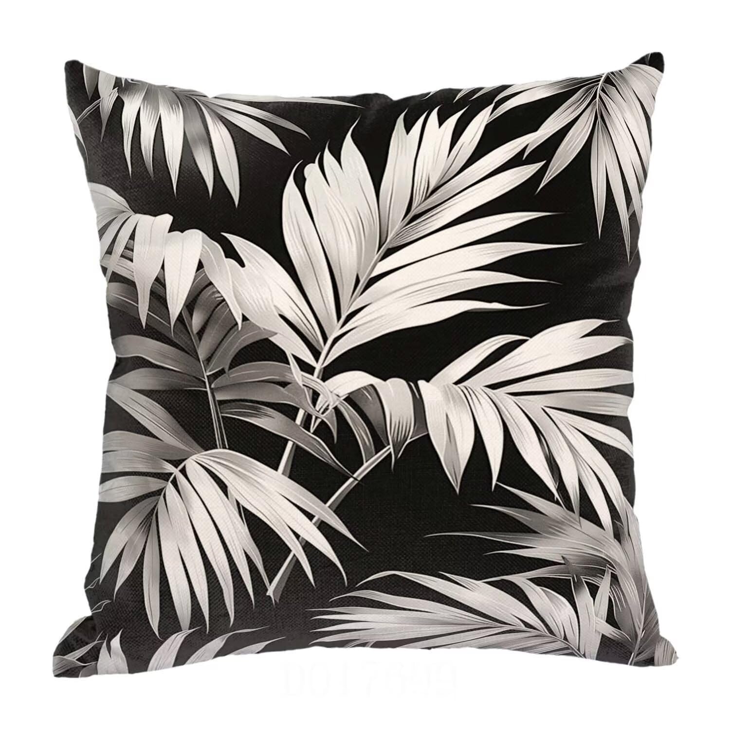 Fundas Cojines SuavesHojas Tropicales Fundas Cojines Cuadradas Suaves Funda Almohada Cojines Suaves Sillas Jardin para Oficina Jardín Cama Sofá Banco Juego de 4 Funda Cojin En Blanco Y Negro mu-471