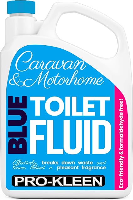 Pro-Kleen Blue Toilet Chemical Fluid Solution Cleaner 2L for Caravan and Motorhomes - Eco-Friendly, Formaldehyde Free - Upto 20 Treatments - 2 Litres