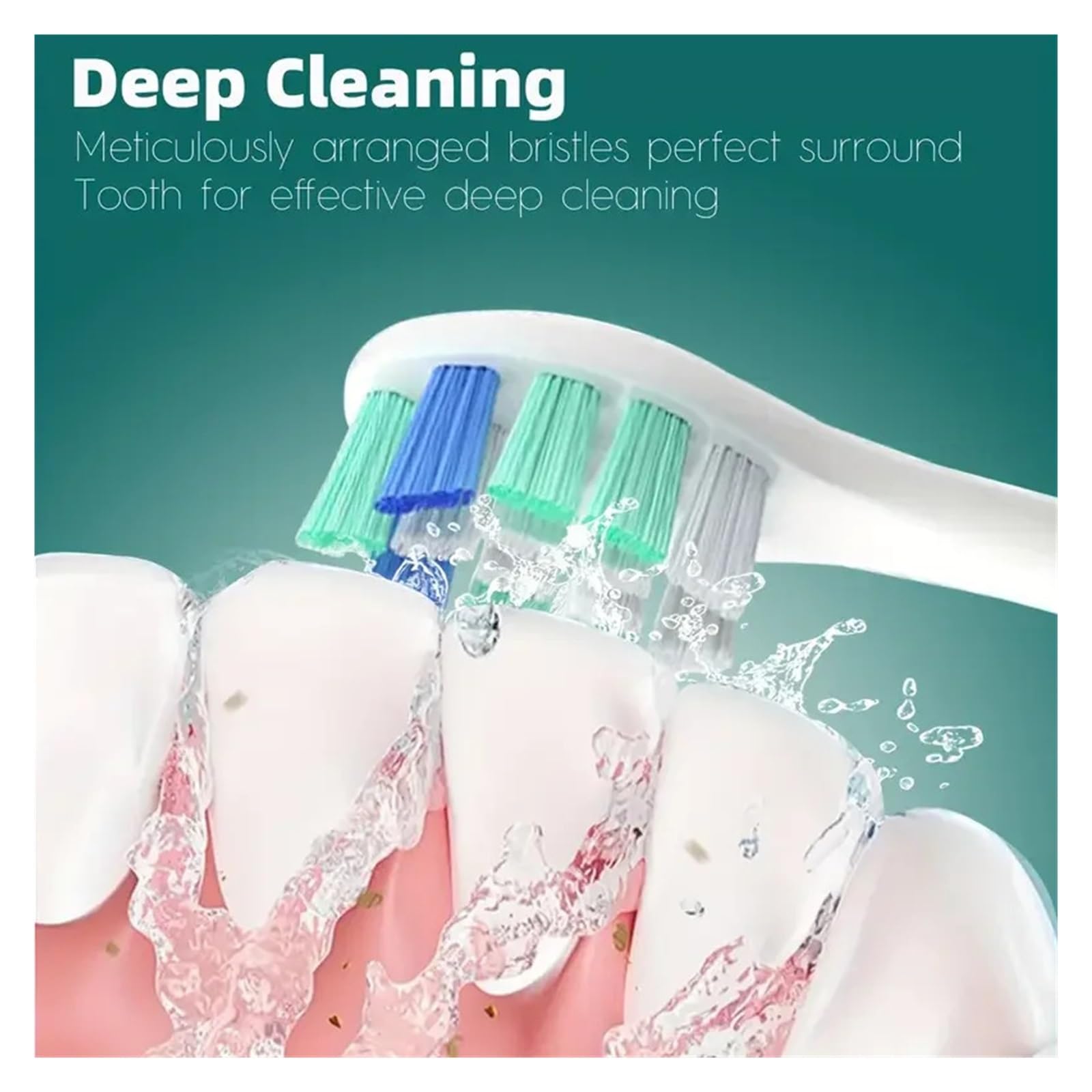 Cabezales de cepillo dental, compatible con Philips, 1100 2100 4100 4300 | 5100, 5300, 6100, 6500 repuesto de cabezal eléctrico, plástico(16pcs)
