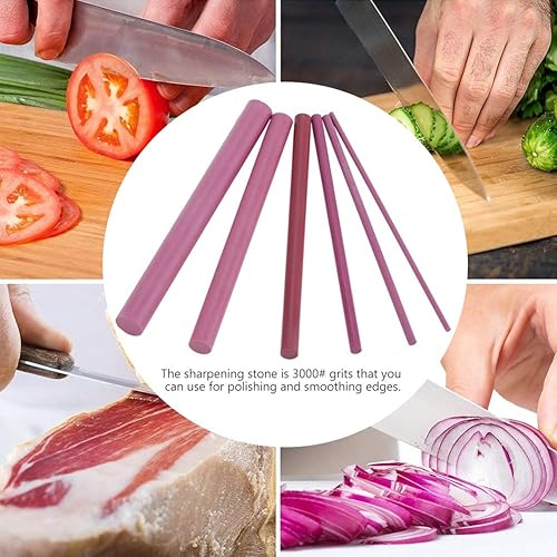 Miniatura 2 de Juego de 6 piedras para afilar cuchillos, kit de afilado de piedra de rubí, afilador cilíndrico de piedra de afilar, herramienta de pulido de