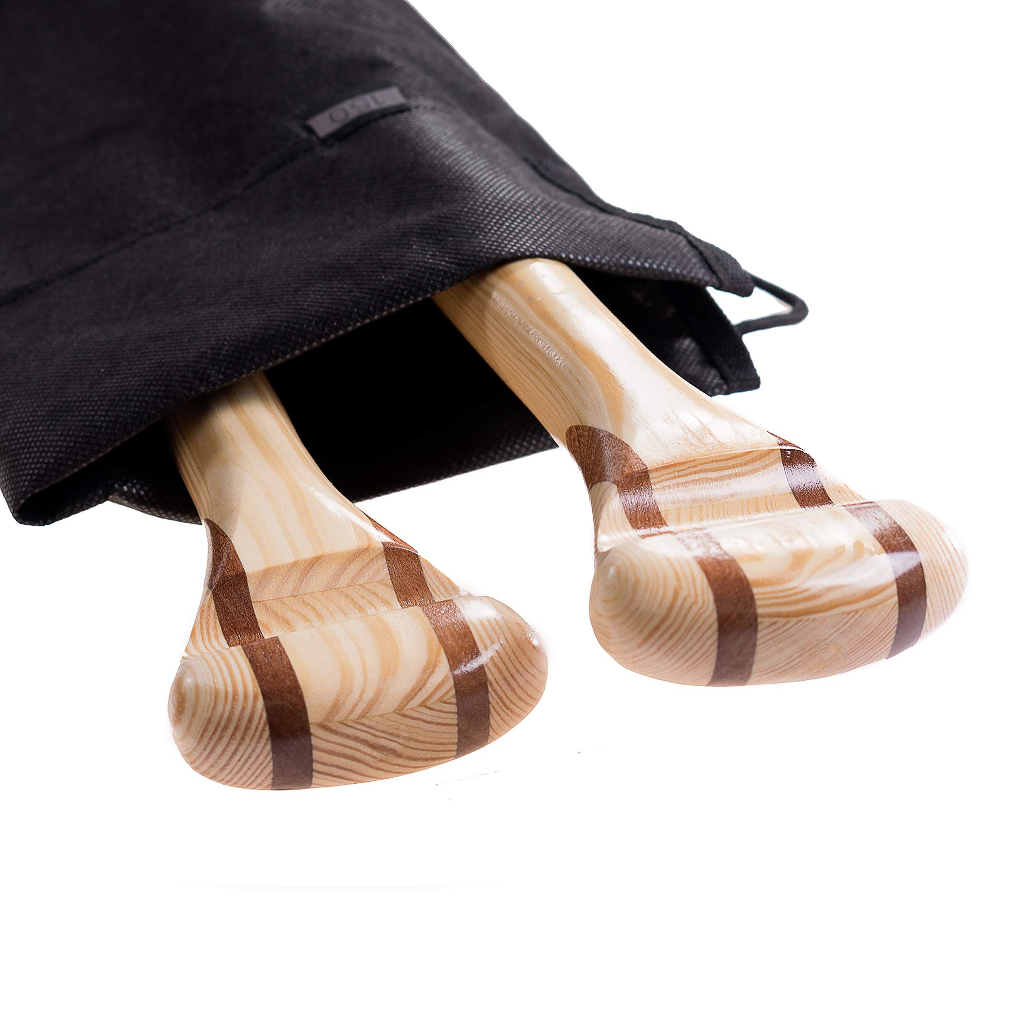 John Paddle Set: 2 Stück Holzpaddel 90cm- 180cm, Stechpaddel aus Holz + 1 Stück Paddle Sleeve (Doppelpaddeltasche) Höchste Qualität - EU ökologische Produktion