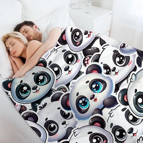 Miniatura 6 de Manta de panda  Mantas de franela suave para niñas y niños  Mantas cálidas de panda para todas las estaciones, silla, sofá, 50 x 40 pulgadas