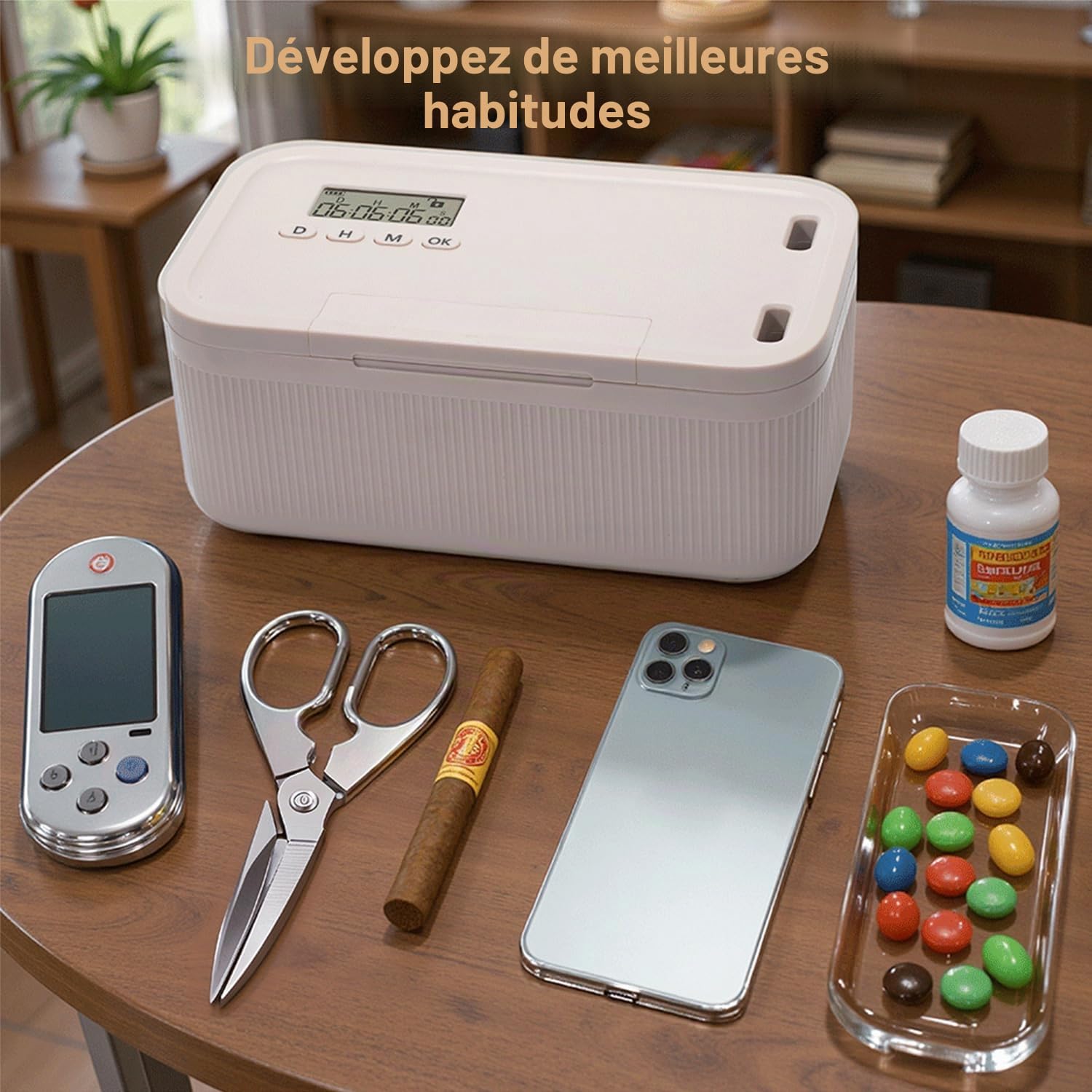 Boîte de rangement avec serrure à retardement Sightday, boîte de verrouillage pour téléphone pour gérer l'addiction, boîte de rangement à temporisation pour la cuisine/maison/école/personnel/voyage