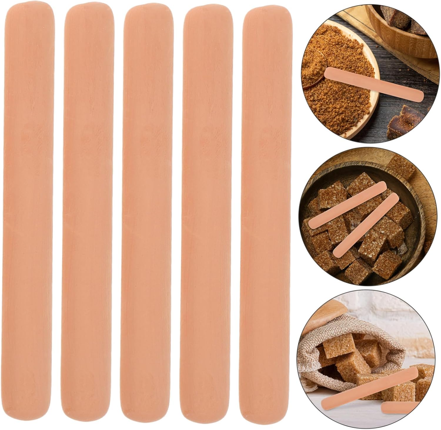 Terracotta Brown Sugar Keeper Softener 5 Pcs Set Small Sugar Saver for Coffee Bar Home Use
