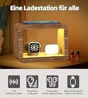 Alltripal 15W Vezeték Nélküli Töltőállomás Asztali Lámpával - 3in1 iPhone/AirPods/iWatch Töltő, 3 Színhőmérsékletű Éjjeli Lámpa, Bambusz

AI 4