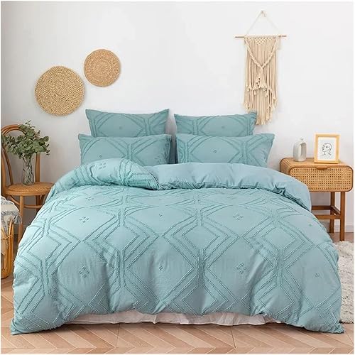 Zixmix Geometric Crafts Cut Flowers Queen Bedding Set Twin Solid Single Double Duvet Cover Set King Size Quilt Cover and Pillowcases,Bedding