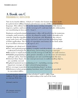 Book on C, A: Programming in C