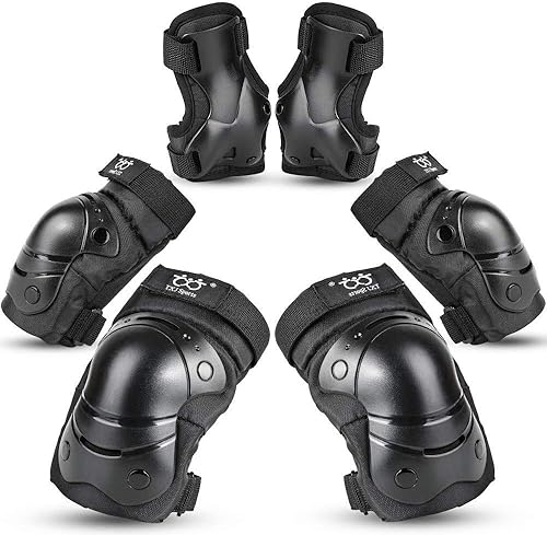 boruizhen Rodilleras y coderas para niños y adultos y jóvenes con muñequeras 3 en 1, conjunto de equipo de protección para patineta, ciclismo, BMX,