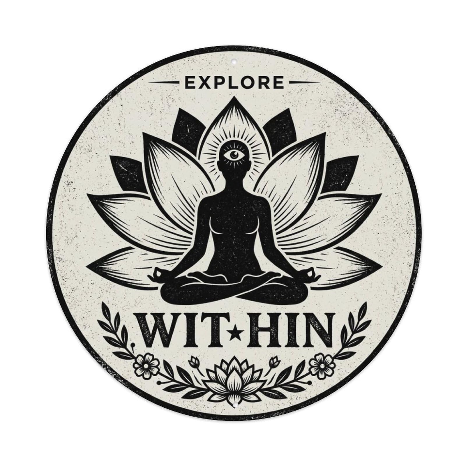 Explore Within Motivational Quote Nature Meditation Metal Tin Sign