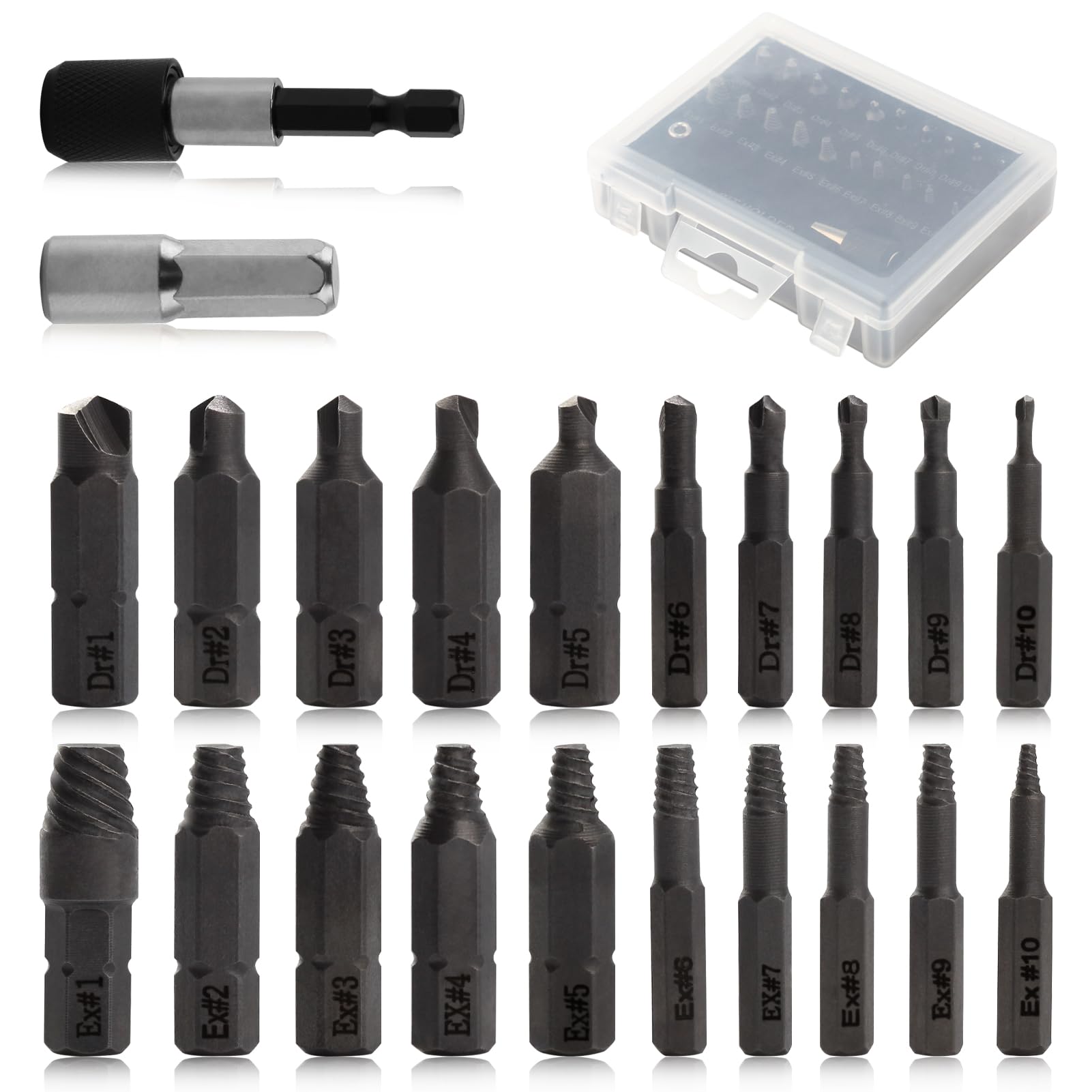 LEONTOOL Damaged Screw Extractor Set, 22 Pcs Easy Out Stripped Screw ...
