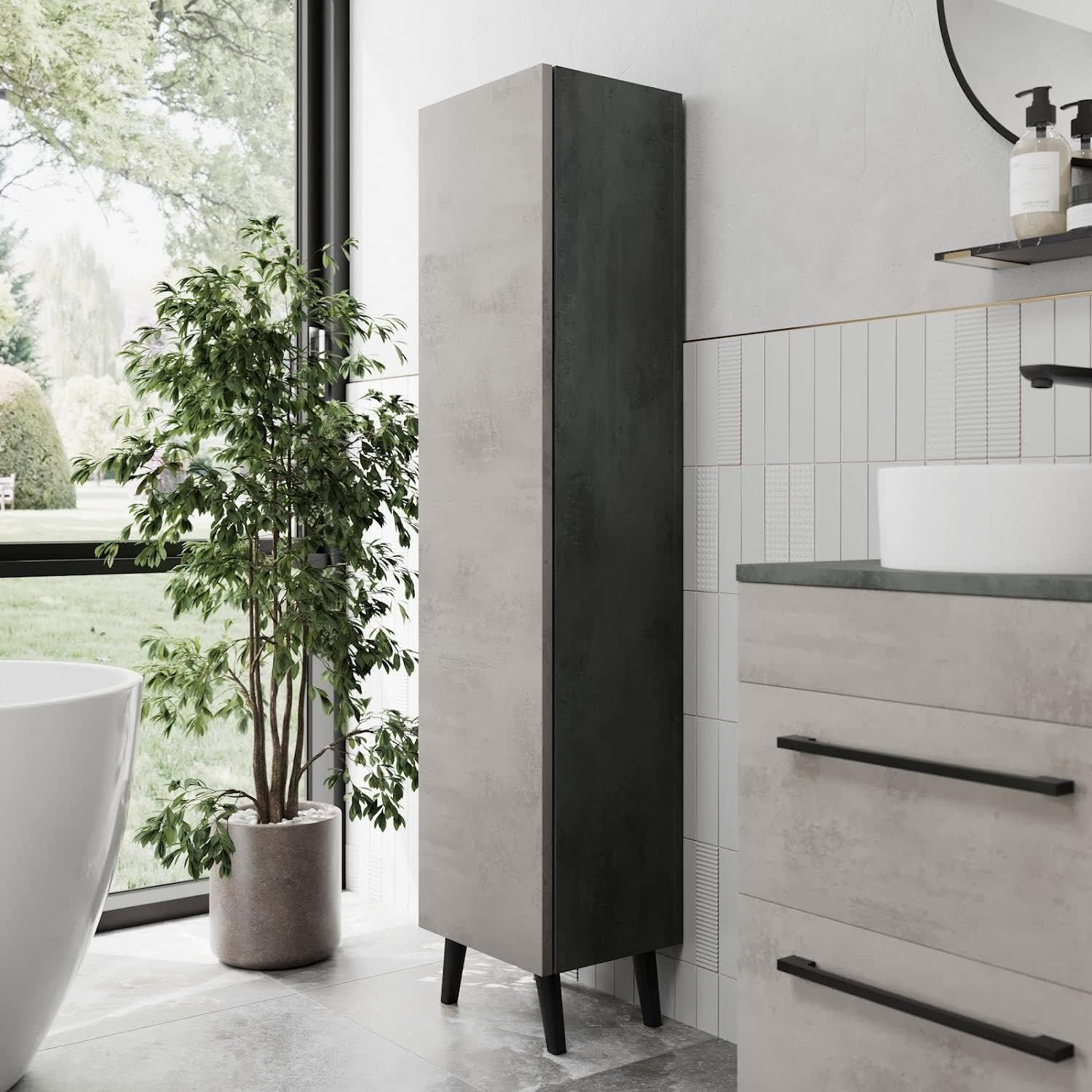 Vitusso Bathroom Wall Hung Freestanding Tall Cupboard Storage