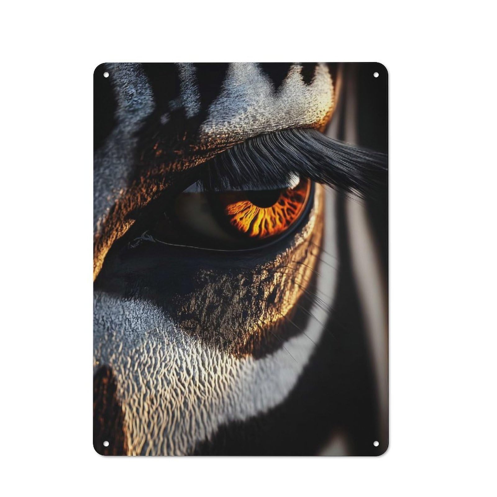 Striking Tiger Eye Close-Up Retro Metal Wall Decor 40x30cm, Metal Sign for Pub, Home Bar, Shed Or Man Cave, for Relaxed Wall Styling