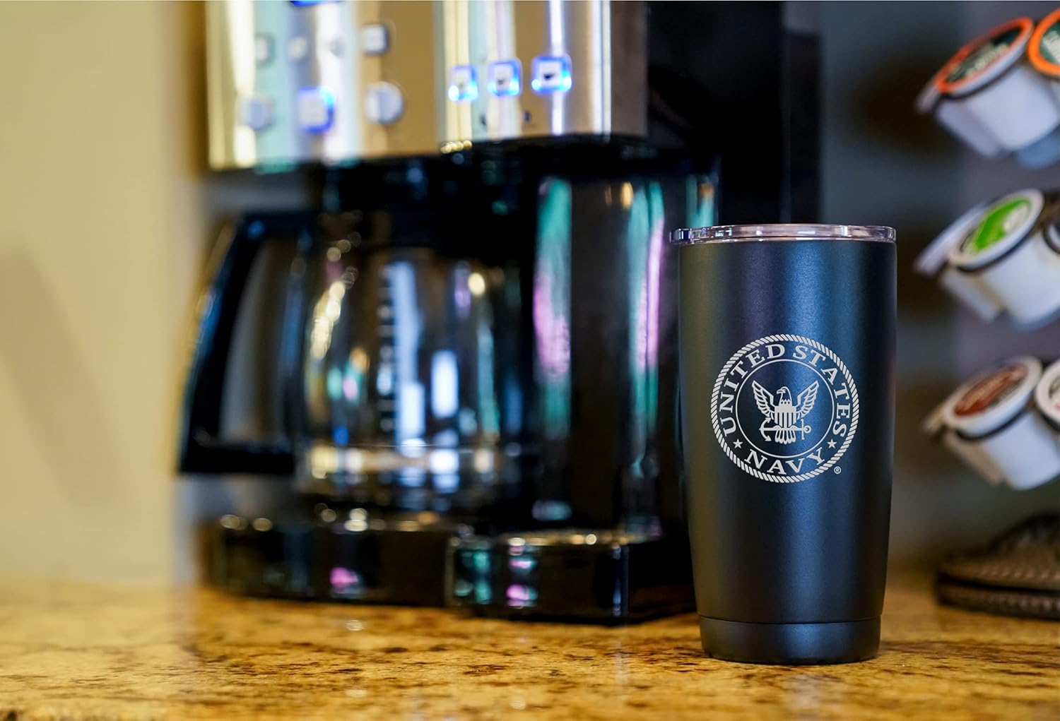 Military Gift Shop 20oz Insulated Steel US Navy Tumbler, Double-Walled USN Coffee Mug | Gifts Sailors | Disabled Vet Owned Business-Navy 20oz Tumbler - Image 7