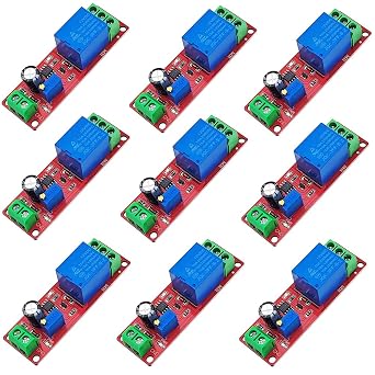 9PCS NE555 DC 12V 0 to 10 Second Delay Timer Relay Switch Sensor Adjustable Module Compatible with Arduino