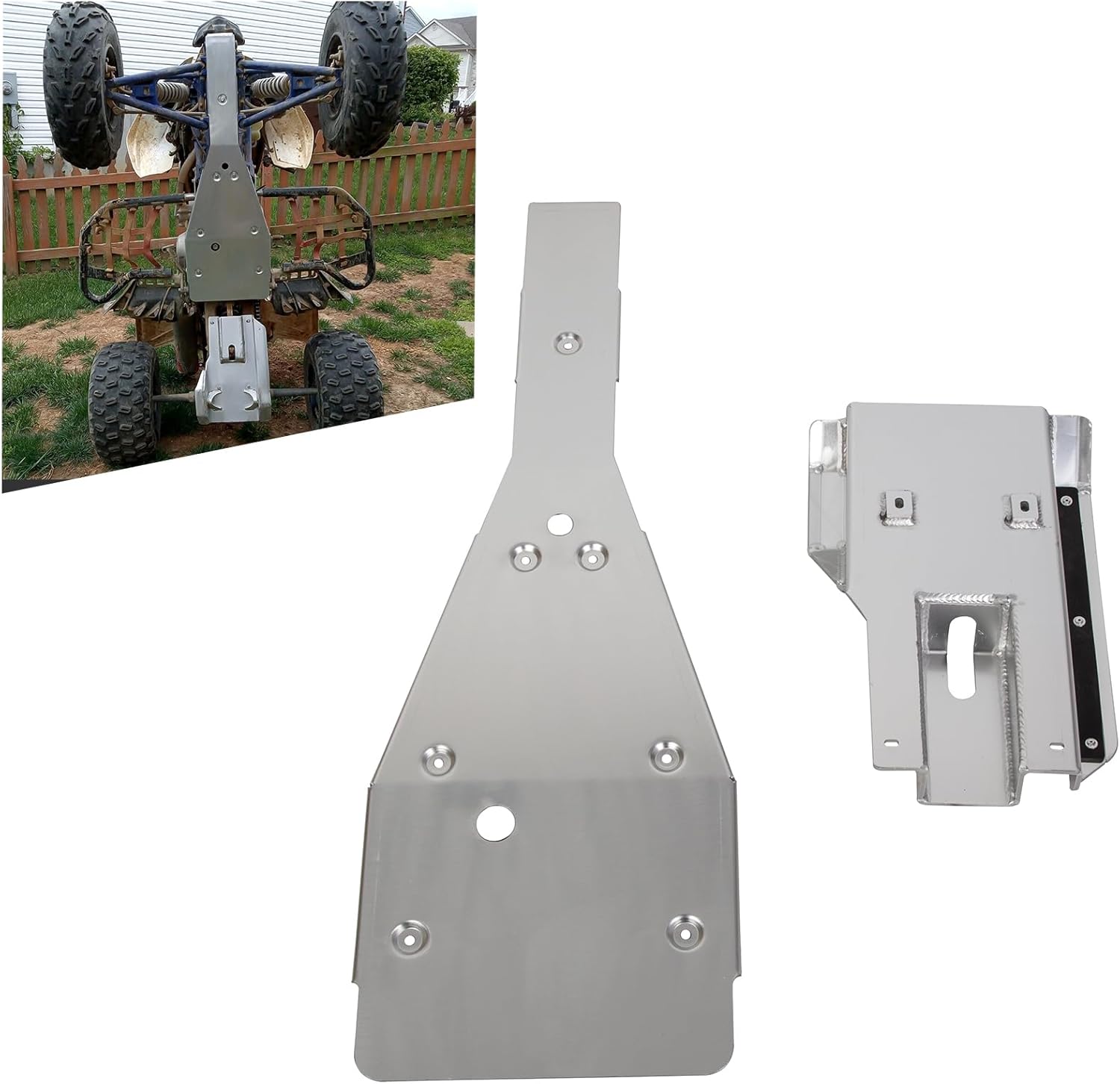 KUAFU Full Chassis Glide & Swing Arm Skid Plate Gaurd Combo Compatible with Yamaha Raptor 700 700R 2006-2020 ATV