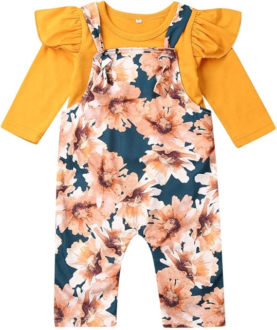 Toddler Baby Girl Fall Clothes Ruffle TShirt Long Sleeve