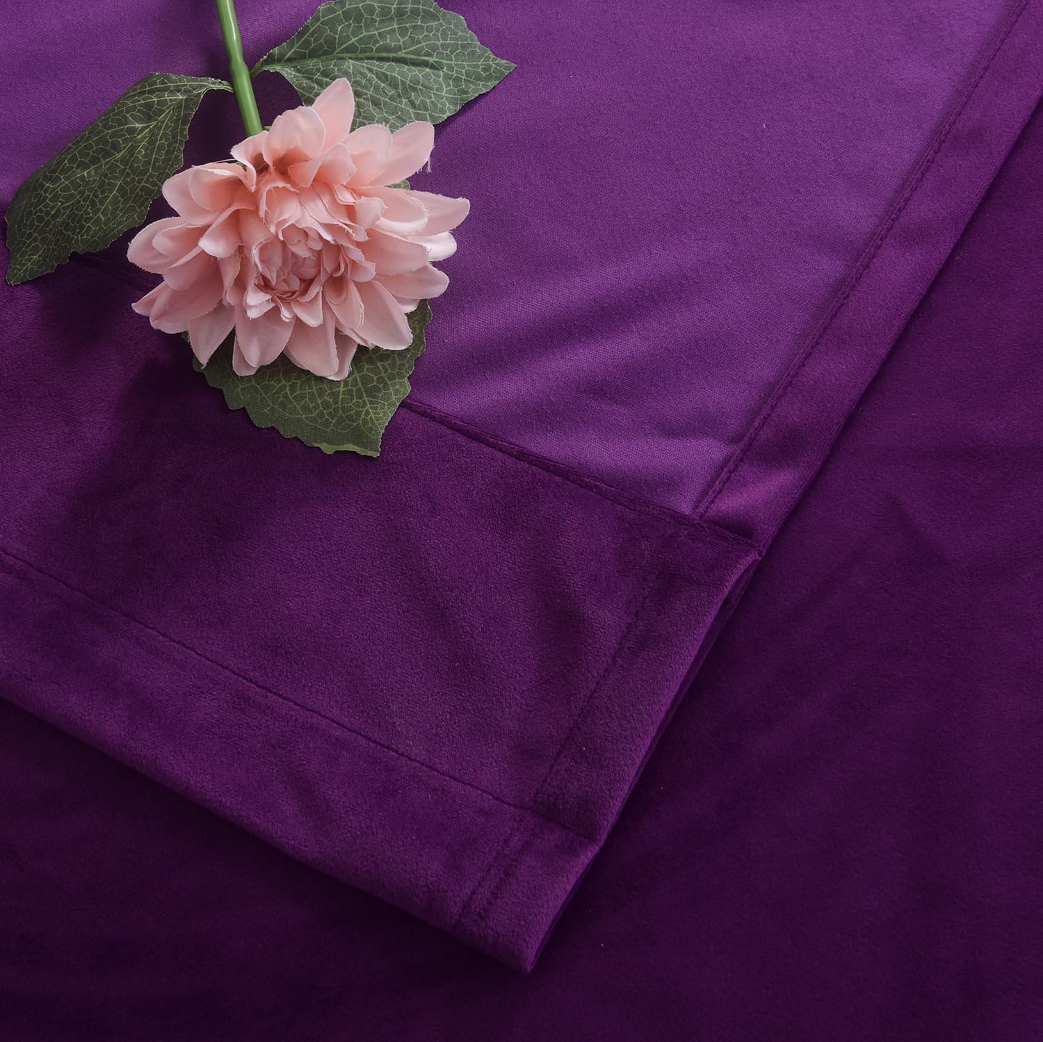 Roslynwood Violette Orchidee Kinderzimmer Sonnenlicht Samtvorhänge – Elegante Innendekoration große Fenster Verdunkelung Samt Vorhänge für Wohnzimmer, 132 x 274 cm lang, lila Orchidee, 2 Stück