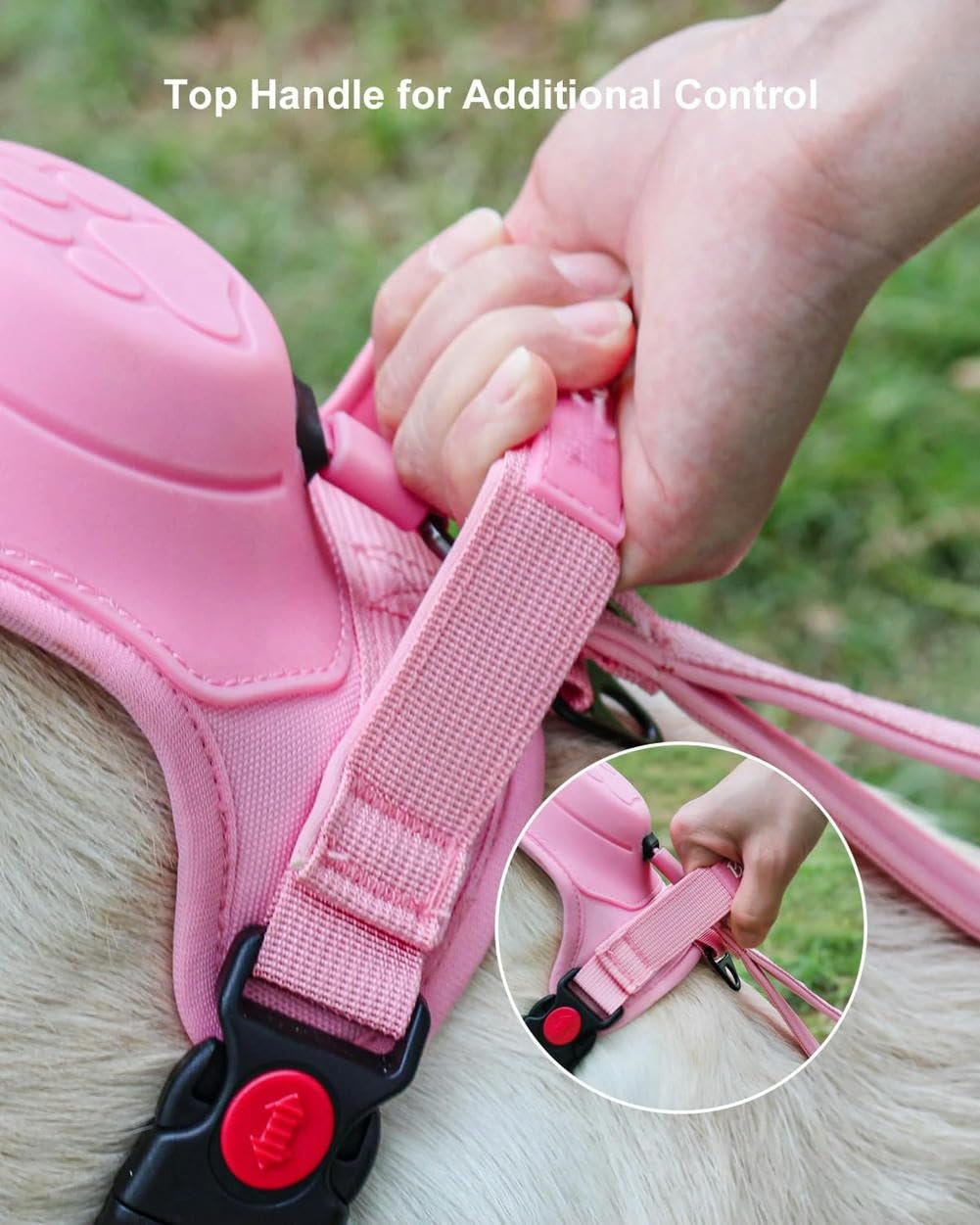 umsl AMOBOX Harnais Anti-Traction pour Chiens de Taille Moyenne avec Laisse rétractable intégrée, Harnais Robuste à Clip Avant
