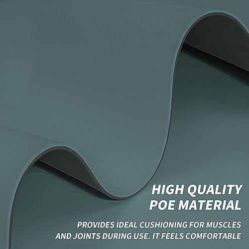 Miniatura 3 de Yoga Mat with Strap,Non-Skid Workout Mat,8mm Thick Yoga Mat,POE Yoga Mats for Women Men Kids,Exercise Mat with Easy-Cinch,72"x24"x0.32 (183x61x0.8cm)