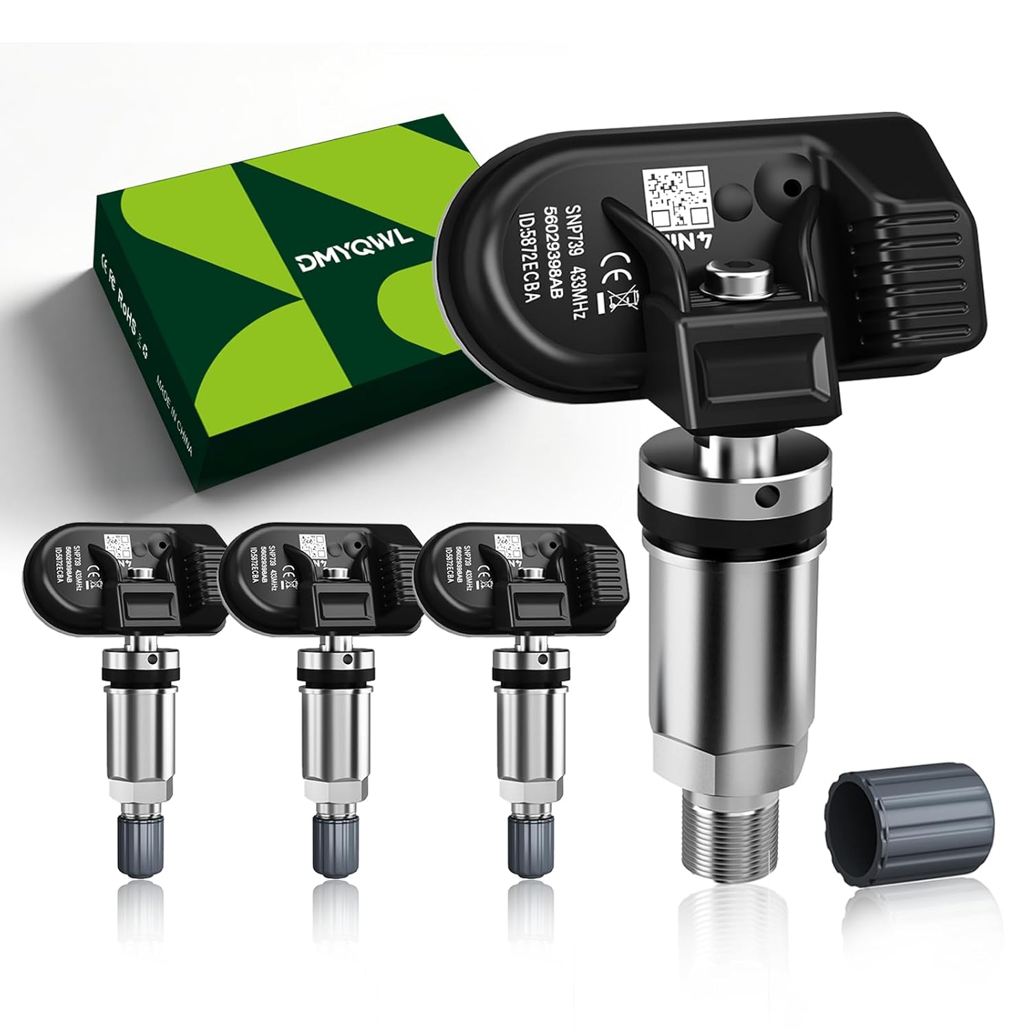 TPMS RAM 433MHz Pre-Programmed Compatible with Ram 1500 2010-2013 | Ram 2500 2010-2013 | Ram 3500 2010-2013-Tire Pressure Monitoring Sensor/OE#56029398AB.56029398AA.(Set of 4)