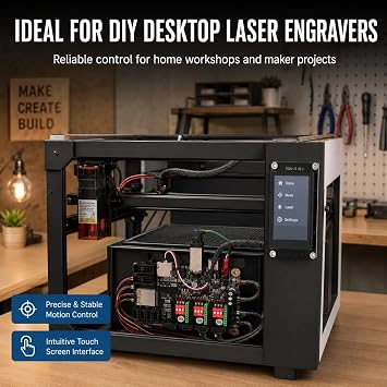3D Printer Control Board, 12-24VDC MKS DLC32 V2.1 32 Bit Engraving Machine Motherboard with WIFI 2.4 Inch TS24 R V2.1, Circboard Prototyping Boards