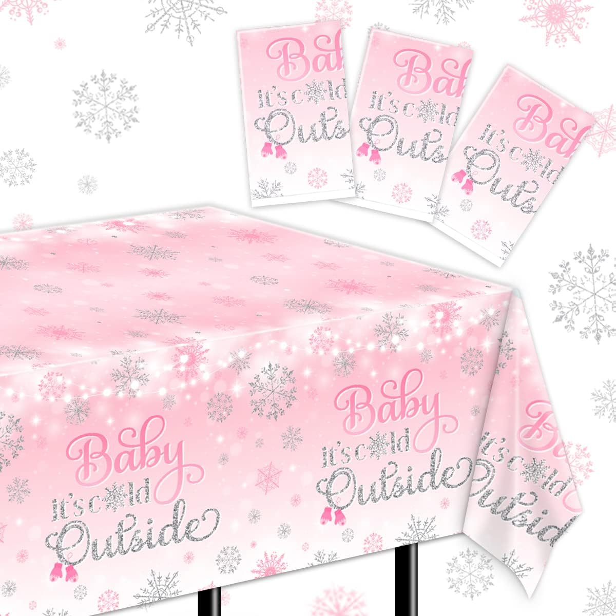 Baby It’s Cold Outside Baby Shower Decorations3Pcs Pink