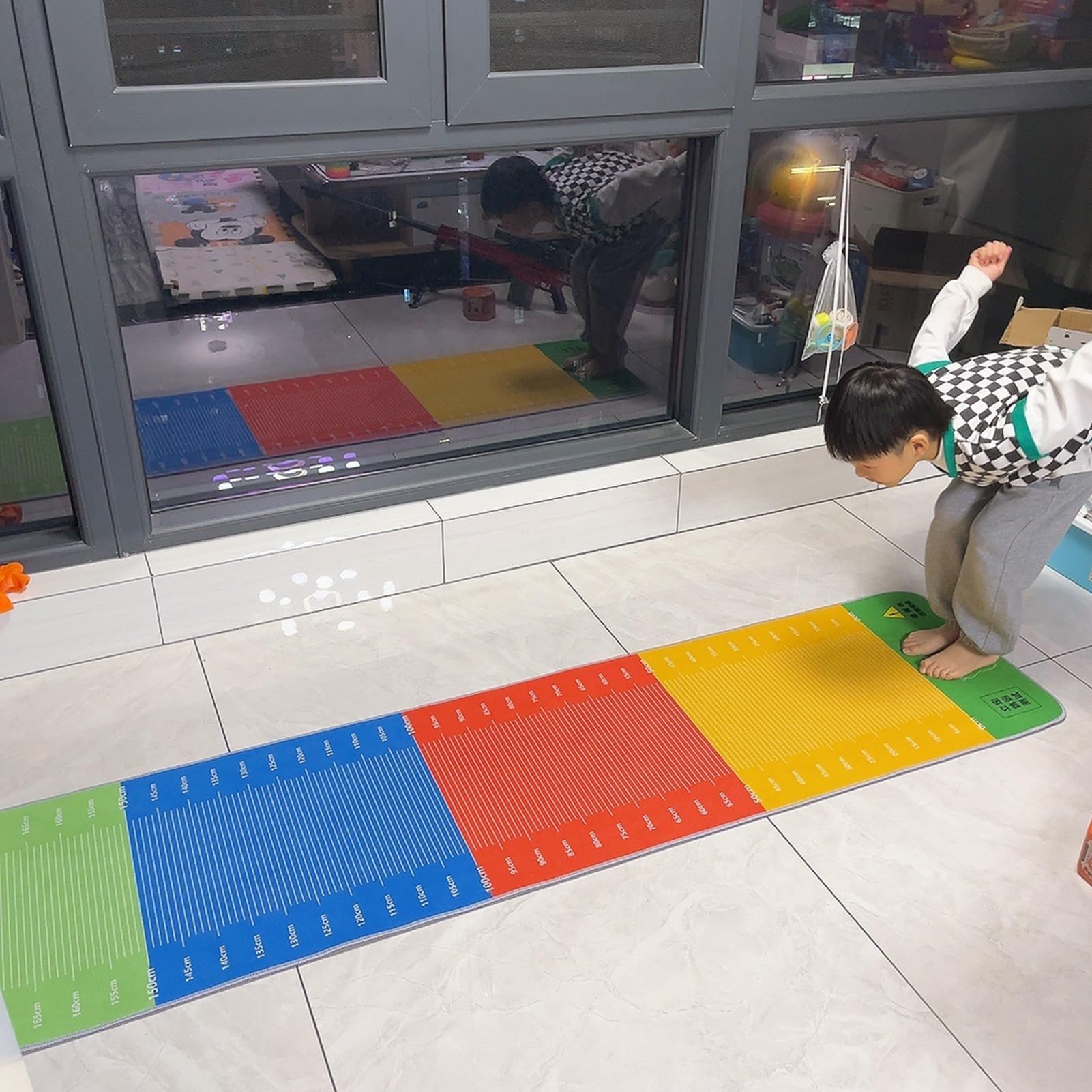 Tappetino per esercizi di salto lungo in piedi per interni, resistente tappetino per allenamento fitness a casa