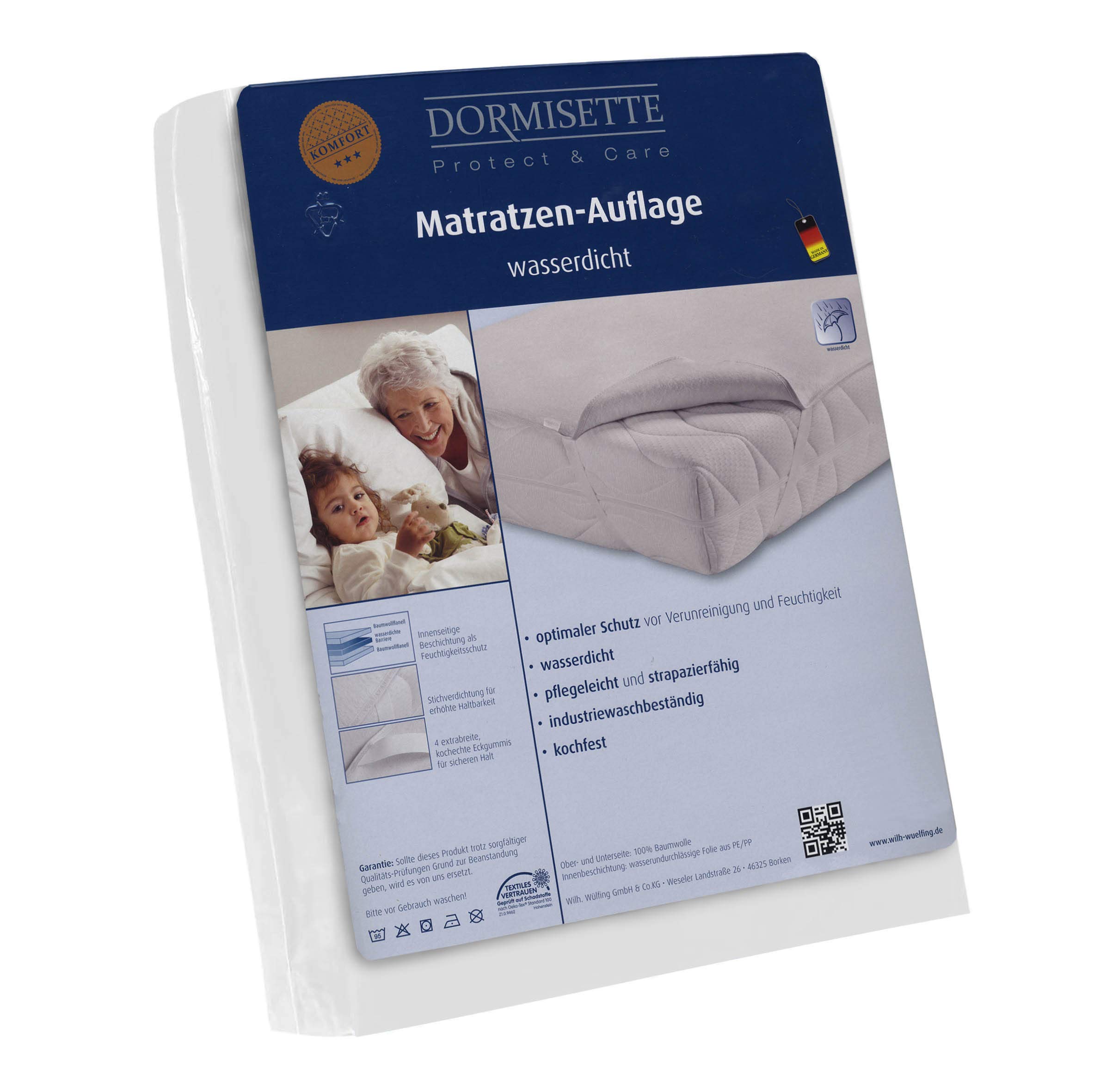 Dormisette Q60 Wasserdichte Matratzenauflage für Kindermatratzen, 70/140 cm, Baumwolle/Reinweiß