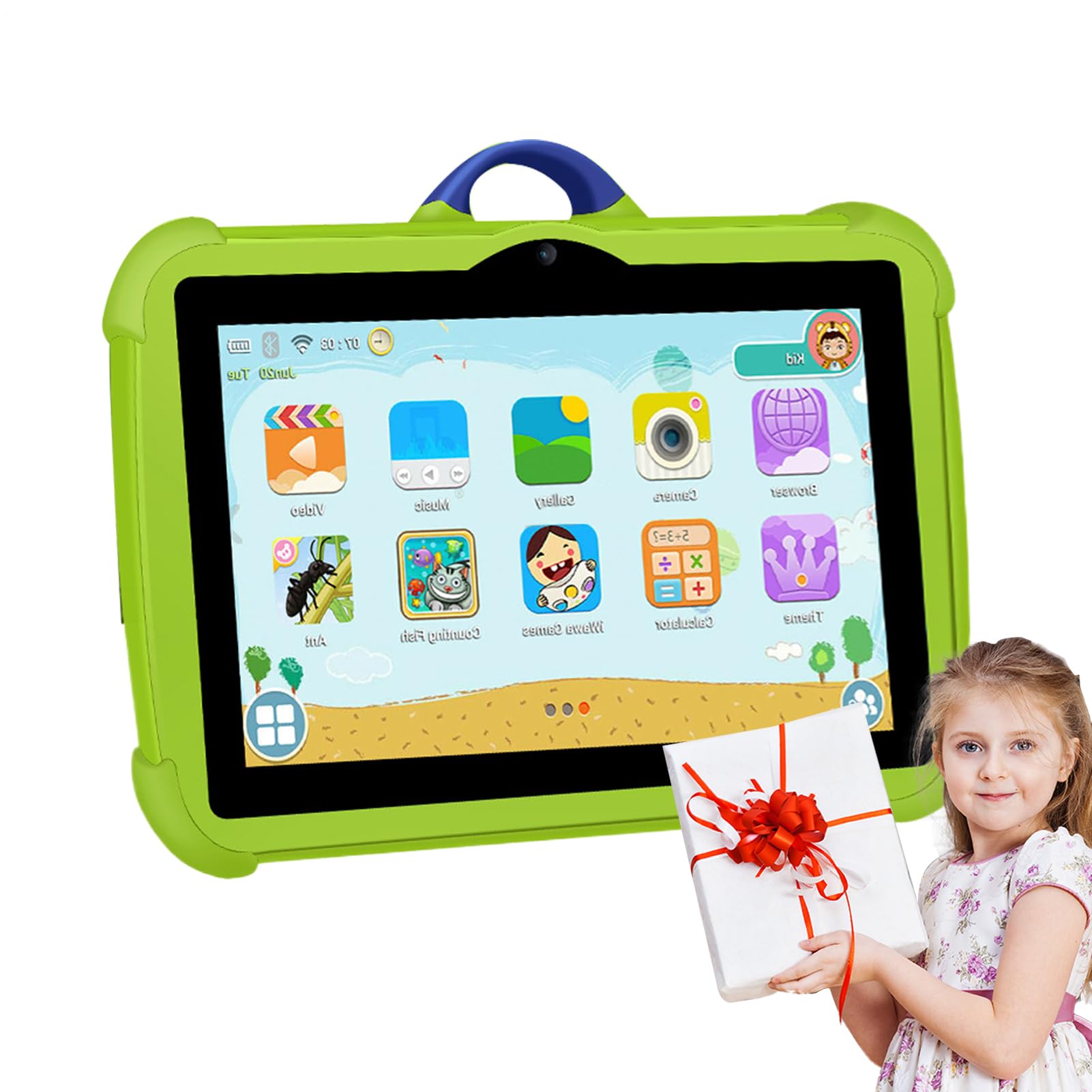 Generico Tablet Per Bambini Da 7 Pollici - Tablet Android7.1, +64 GB Romtablet PC | Protezione Agli Occhi A Prova Di Goccia Multiuso E All' A Prova Di, Grande Batteria Con Doppio Contro