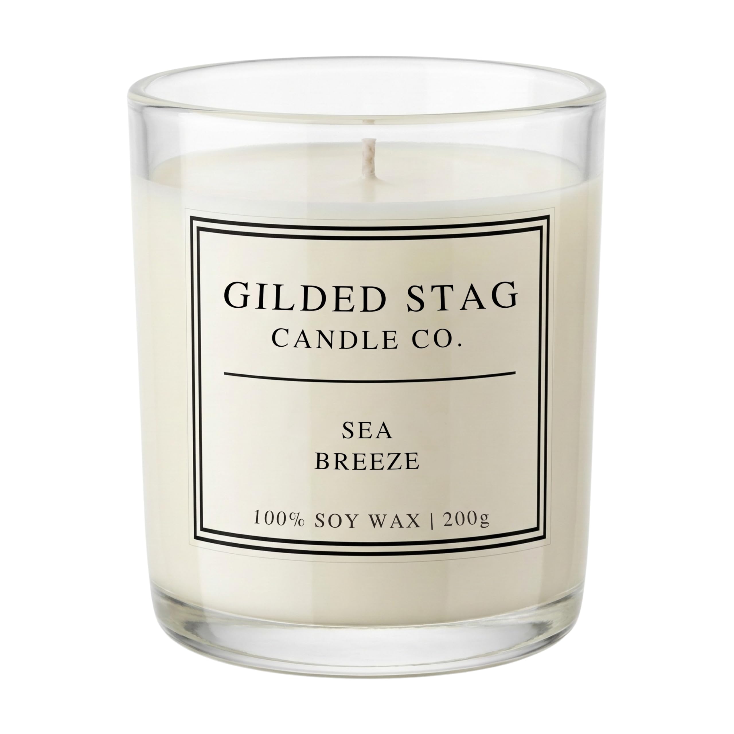 Gilded Stag Scented Candle - Sea Breeze Soy Wax - Rock Salt & Cream