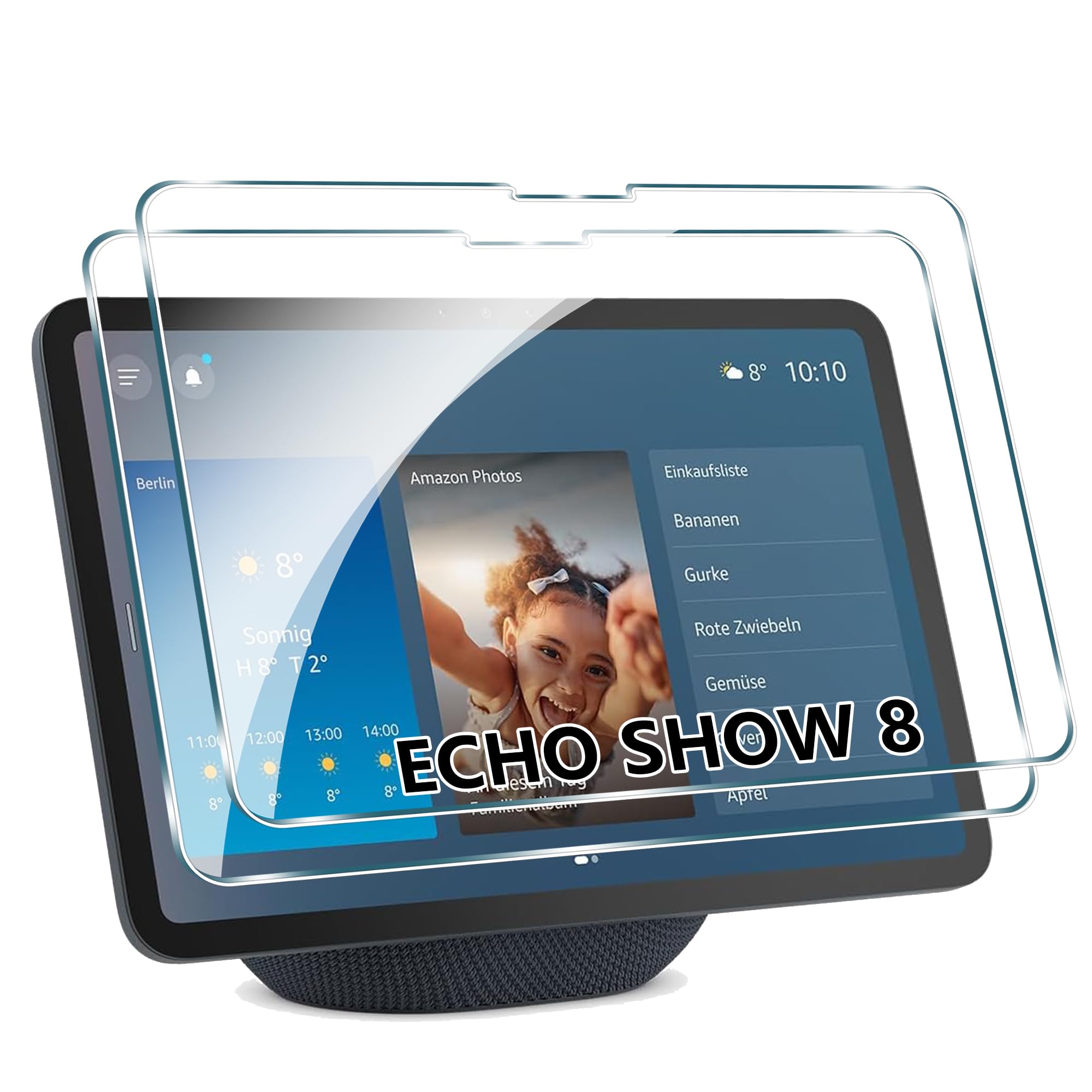 FDHYFGDY 2 Piezas Protector de Pantalla para Echo Show 8 8,7 pulgadas 2025 Protector Pantalla, Ultra HD Vidrio Templado, Dureza 9H, Anti Arañazos, Sin Burbujas Cristal Templado Global Recycled Standard Global Recycled Standard Global Recycled Standard