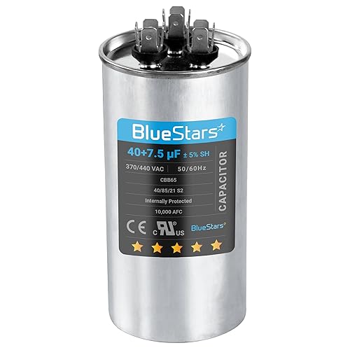 Miniatura 35 de [Listado UL] BlueStars 10 uF ± 5% MFD 370/440V CBB65 CBB65A Pieza de Repuesto de Capacitor de Arranque y Funcionamiento Ovalado - Capacitores